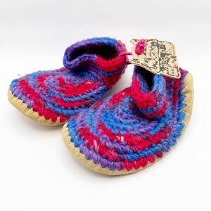 New Padraig Cottage Handmade sheep’s wool leather crochet slipper women medium